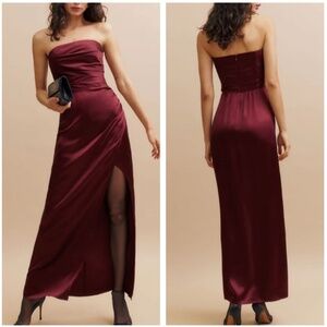 NWT Reformation Barrow Silk Midi Dress - Chianti Red Burgendy